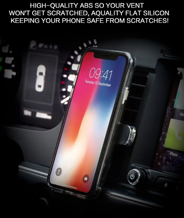 Car Air Vent Phone Holder Magnetic Silver with a sleek design, featuring a strong magnetic grip and adjustable rotation for smartphones.
