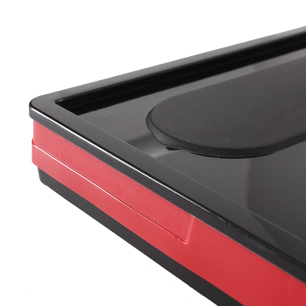 Collapsible Car Boot Organiser in black, showcasing its spacious interior and smooth carry handles, ideal for storage and travel.