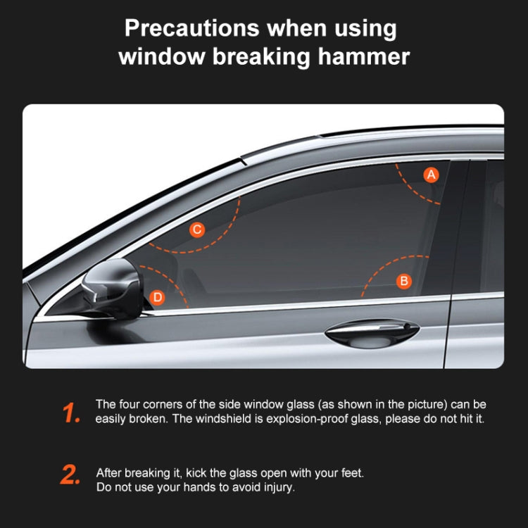 Car Multi-functional Emergency Safety Hammer with a sleek design, featuring a glass breaker and seatbelt cutter, ideal for emergency situations.