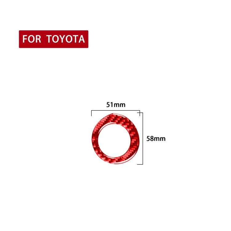 Carbon Fiber Car Ignition Key Ring Decorative Sticker designed for Toyota, featuring a sleek and modern look.