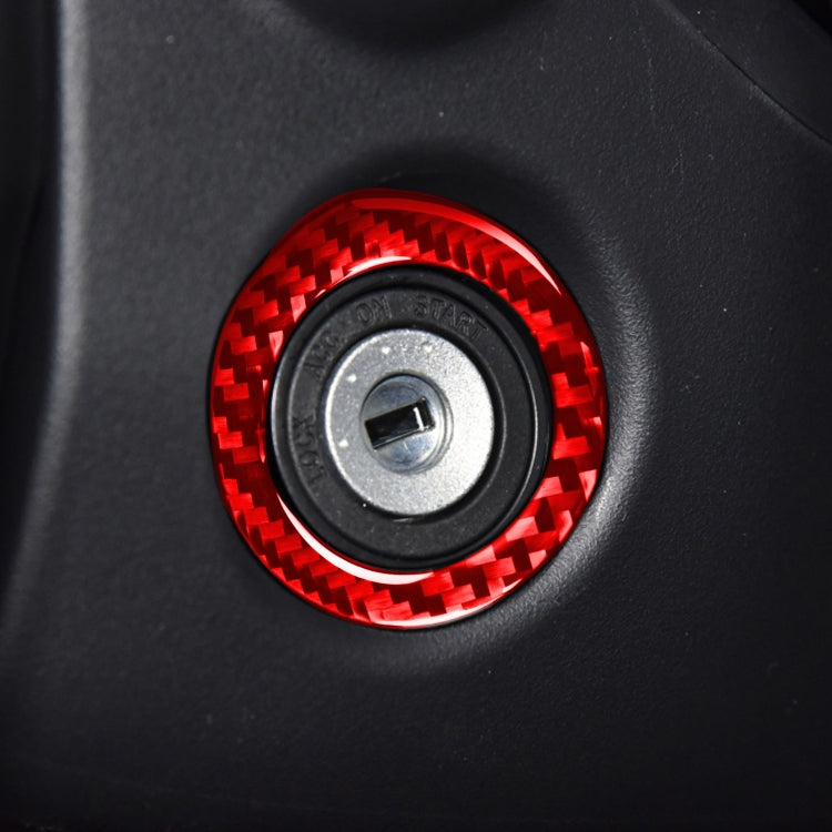 Carbon Fiber Car Ignition Key Ring Decorative Sticker designed for Toyota, featuring a sleek and modern look.