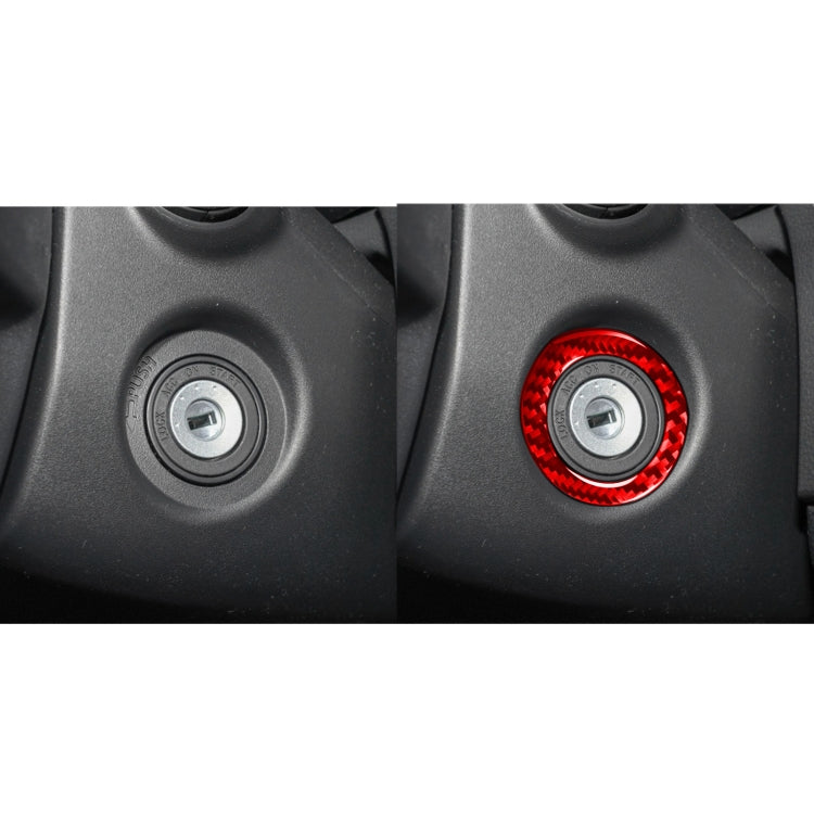 Carbon Fiber Car Ignition Key Ring Decorative Sticker designed for Toyota, featuring a sleek and modern look.