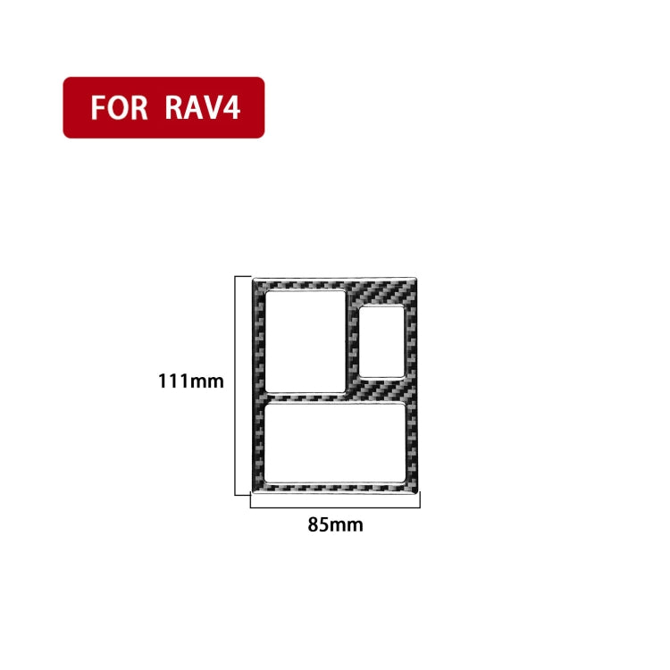 Carbon Fiber Rearview Mirror Adjustment Switch Frame for Toyota RAV4, showcasing a sleek design and lightweight construction.