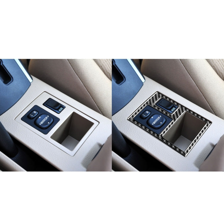 Carbon Fiber Rearview Mirror Adjustment Switch Frame for Toyota RAV4, showcasing a sleek design and lightweight construction.