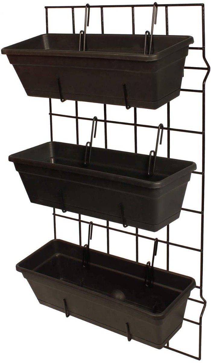 CARLA GARDEN Vertical Garden Wall Kit featuring modular grid and water-smart pots, ideal for balconies and courtyards.