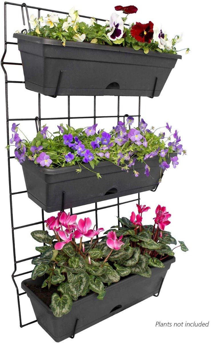 CARLA GARDEN Vertical Garden Wall Kit featuring modular grid and water-smart pots, ideal for balconies and courtyards.