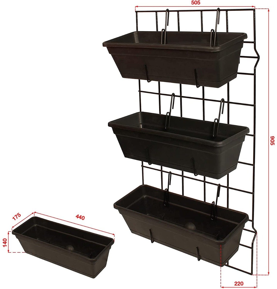 CARLA GARDEN Vertical Garden Wall Kit featuring modular grid and water-smart pots, ideal for balconies and courtyards.