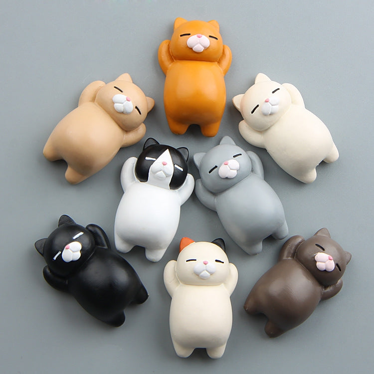 Colorful Cartoon Cat Resin Ornament, perfect for decoration and micro landscapes, showcasing a vivid three-dimensional design.