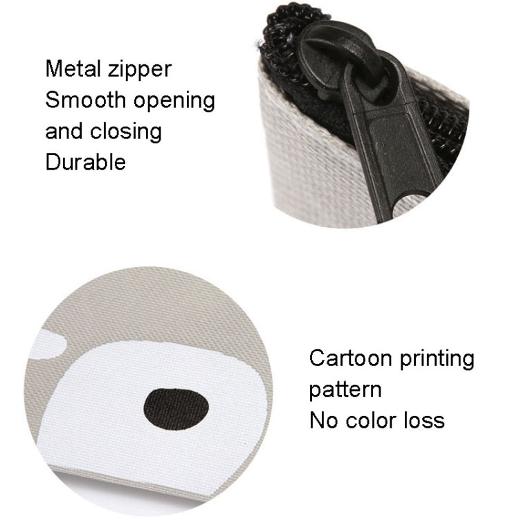 Beige Cartoon Simple Student Oxford Pen Bag with cartoon print, showcasing a large capacity and durable design.