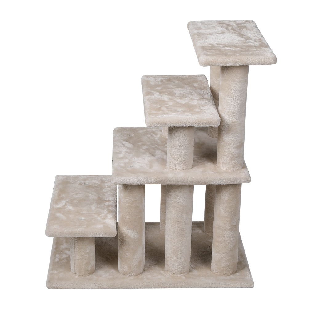 Cat Tree Beastie Scratching Post with plush covering and sisal-wrapped post, designed for climbing and scratching.