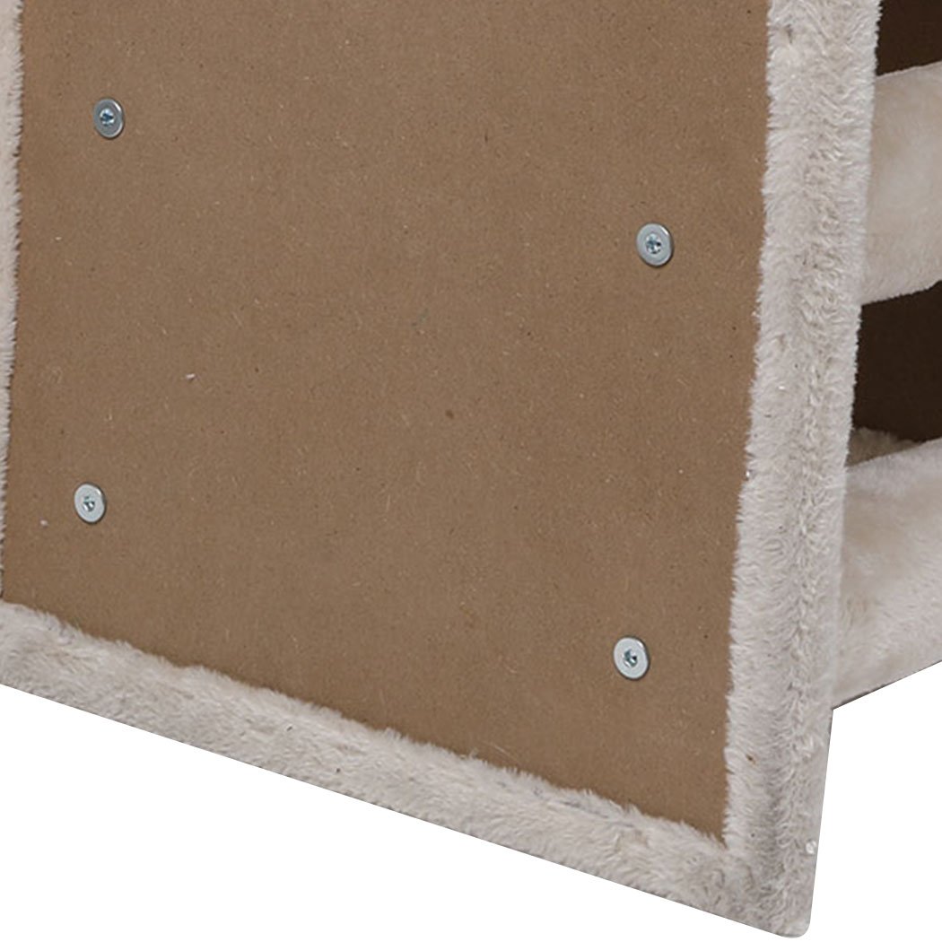Cat Tree Beastie Scratching Post with plush covering and sisal-wrapped post, designed for climbing and scratching.