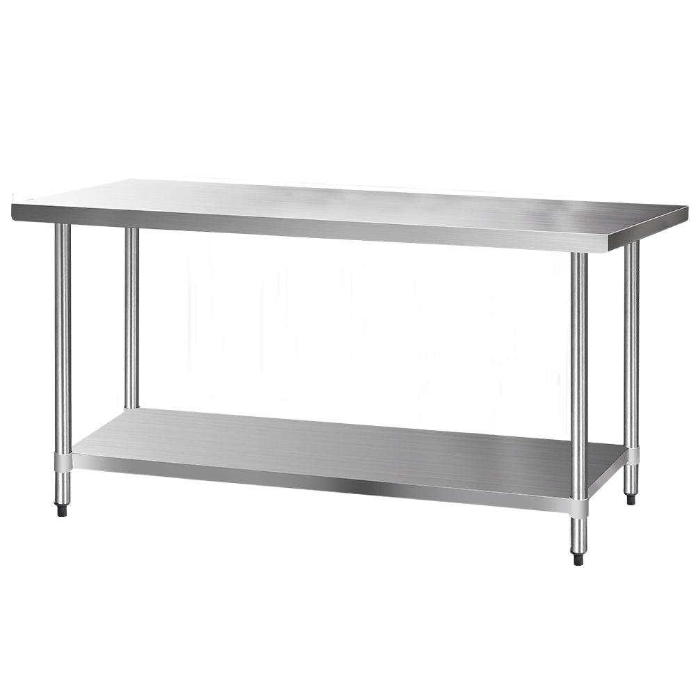 Cefito 1829 x 762mm Commercial Stainless Steel Kitchen Bench with adjustable shelves and robust design, ideal for kitchens.