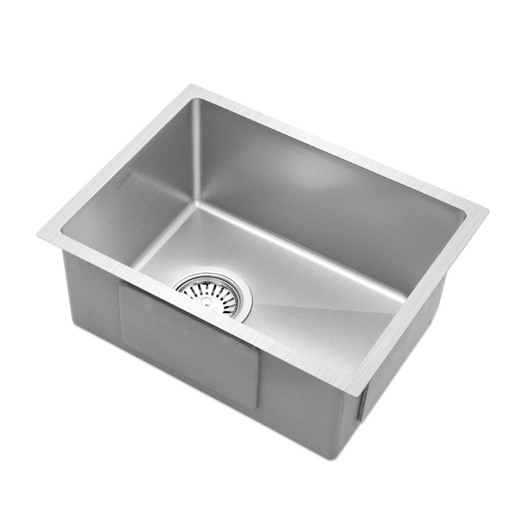 Cefito 34cm x 44cm stainless steel kitchen sink with a sleek nano-coated finish and R10 rounded corners, showcasing its durable design.