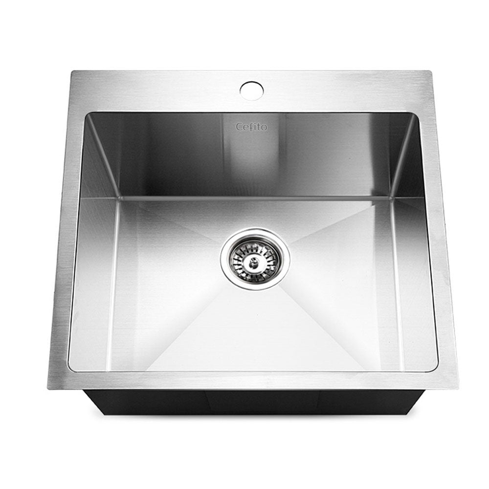 Cefito 53cm x 50cm Stainless Steel Kitchen Sink showcasing its sleek design and high-quality finish.
