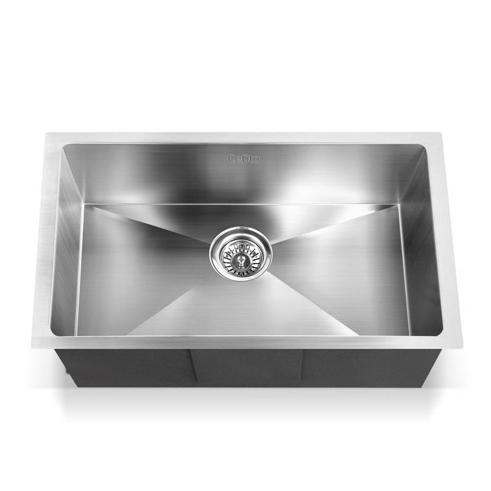 Cefito 70cm x 45cm Stainless Steel Kitchen Sink showcasing its sleek design and R10 rounded corners.