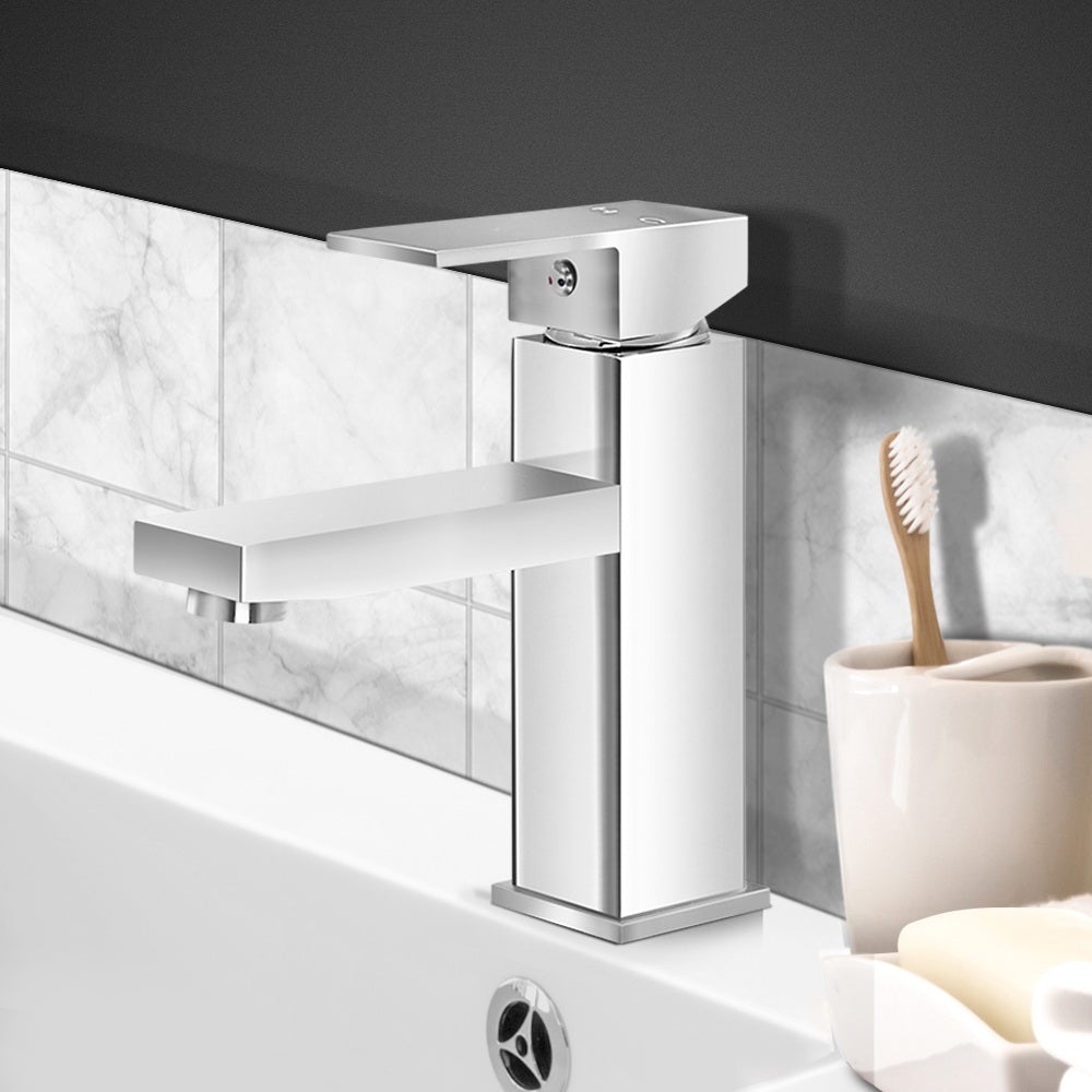 Cefito Basin Mixer Tap Faucet with chrome finish and ergonomic handles, designed for bathroom vanity installation.