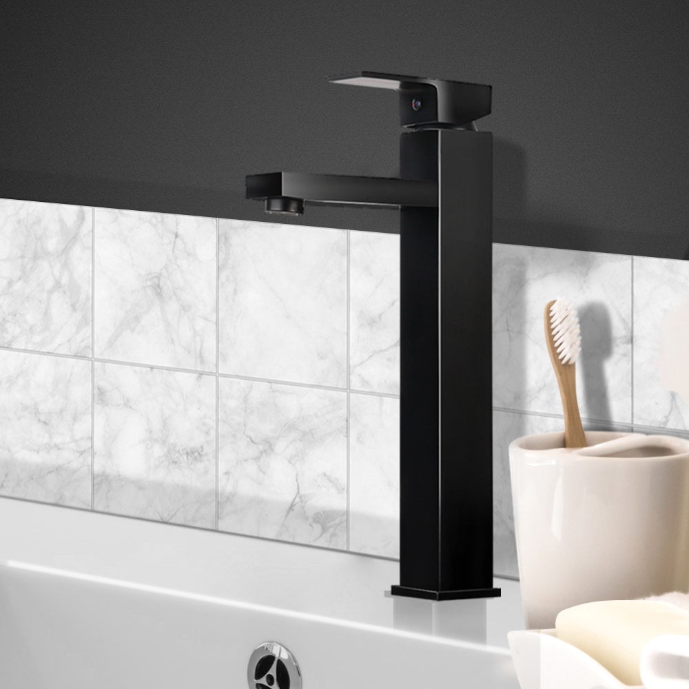 Cefito Basin Mixer Tap Faucet in sleek black finish, showcasing its modern design and high-quality materials.