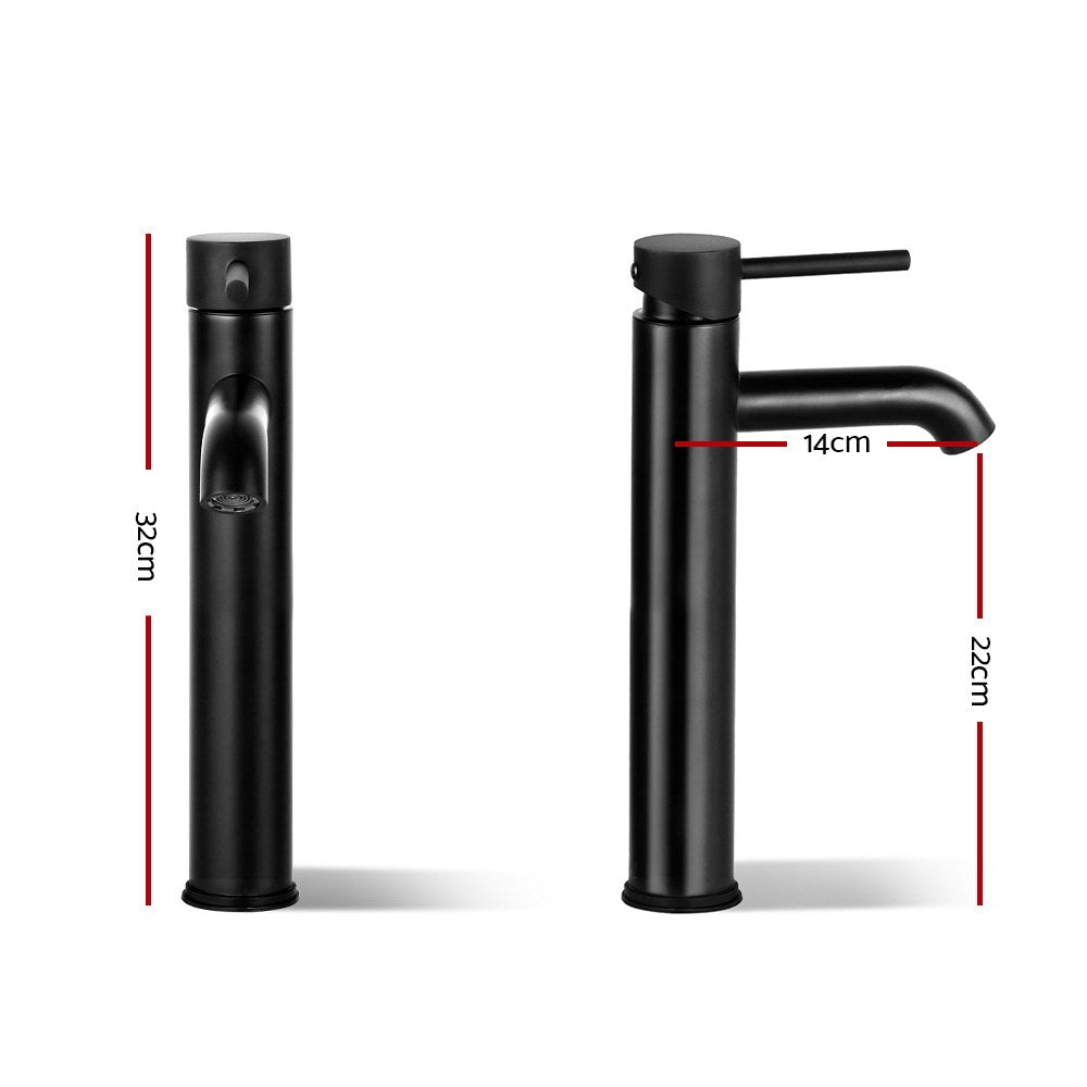 Cefito Basin Mixer Tap Faucet in sleek black finish, showcasing its modern design and high-quality materials.