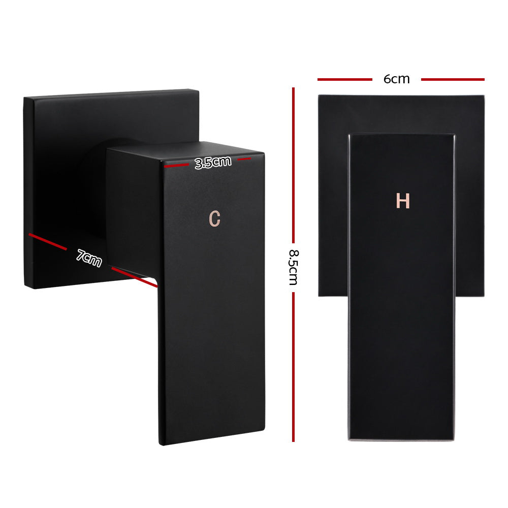 Cefito Bathroom Taps Faucet Rain Shower Head Set in premium matt black finish, showcasing hot and cold diverter and solid brass construction.