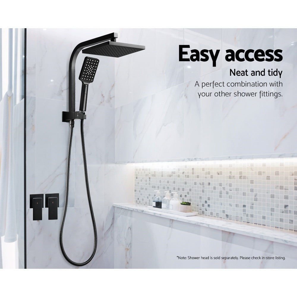 Cefito Bathroom Taps Faucet Rain Shower Head Set in premium matt black finish, showcasing hot and cold diverter and solid brass construction.