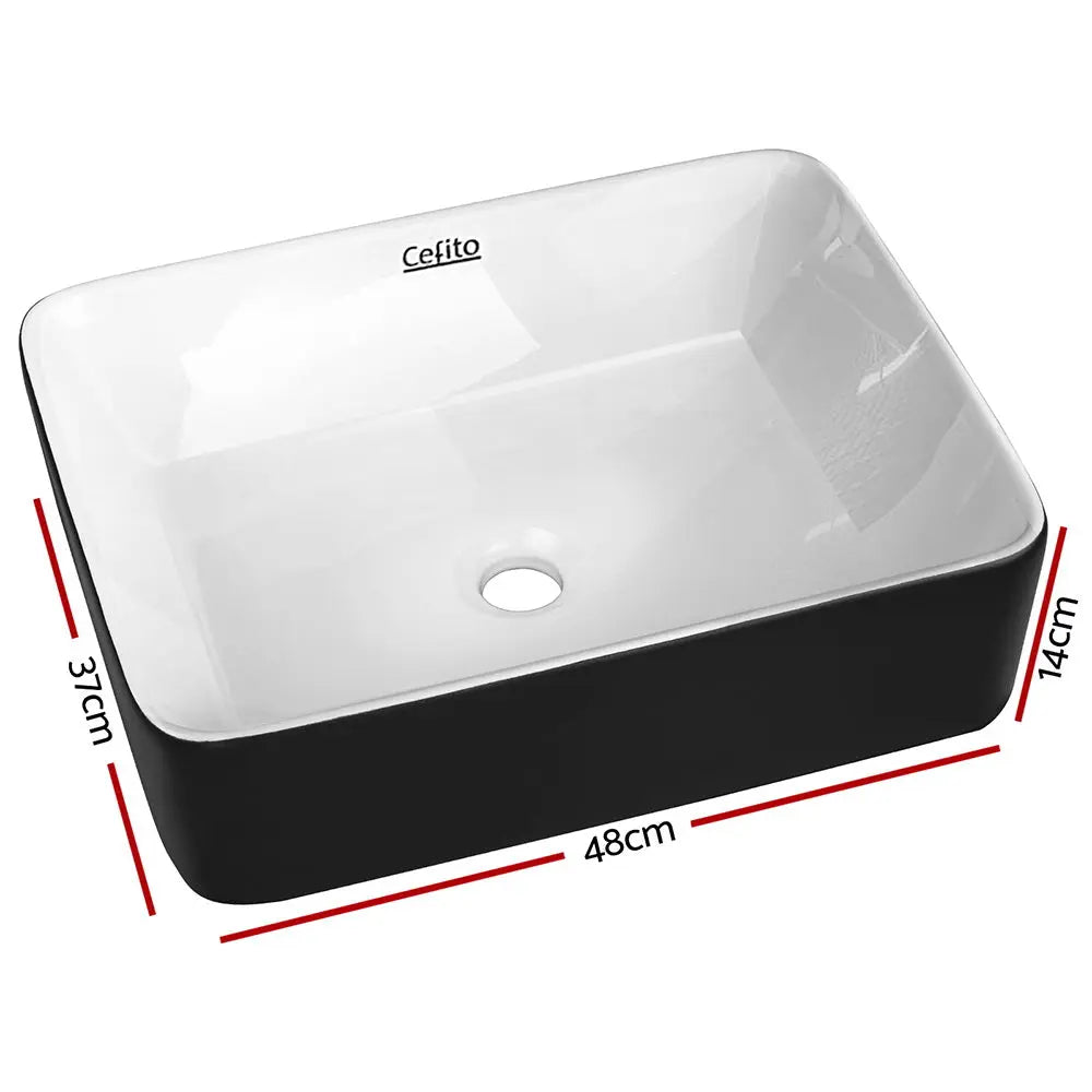Cefito Ceramic Bathroom Basin Sink in oval shape with high gloss finish, showcasing its elegant design and durable features.