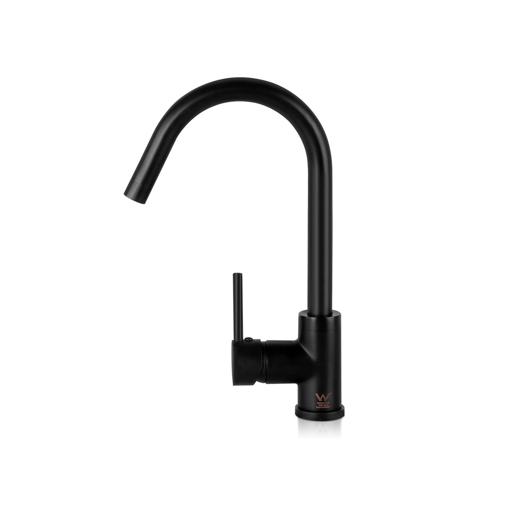 Cefito Mixer Faucet Tap in black with a sleek design, featuring a 360° swivel spout and modern handles for hot and cold water.