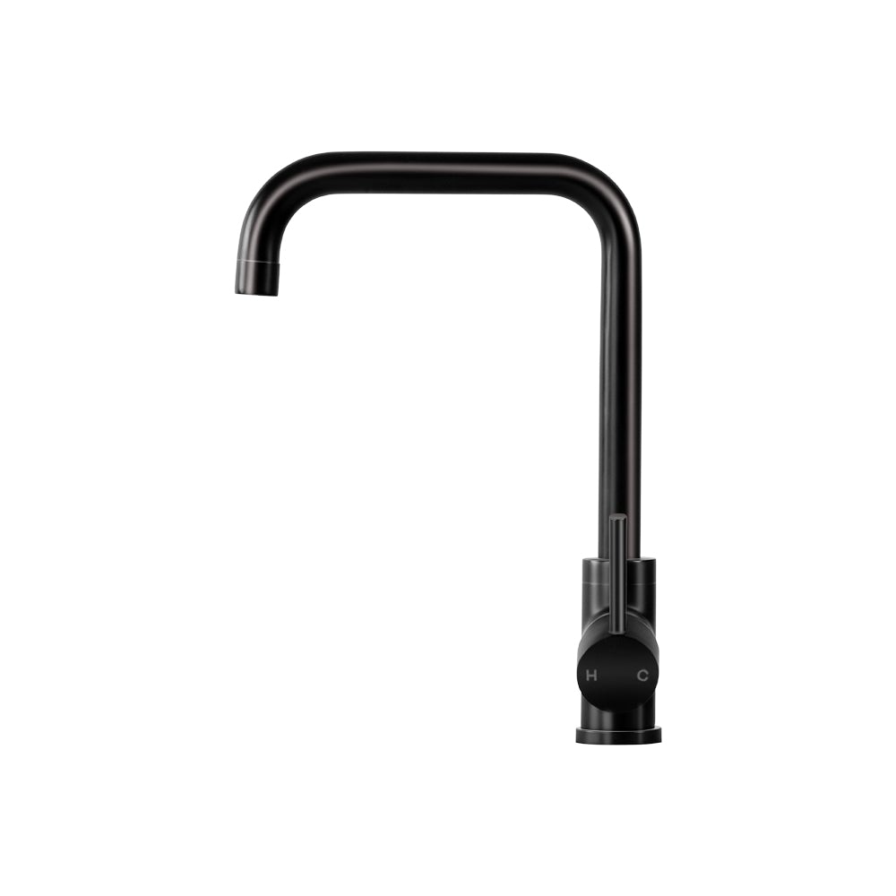 Cefito Kitchen Mixer Faucet Tap in sleek black finish with 360° swivel spout, showcasing modern design and durable materials.