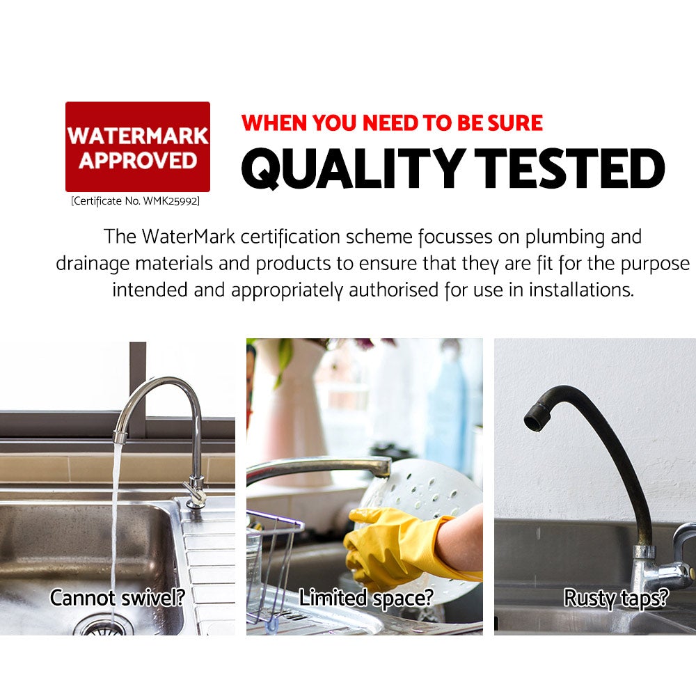 Cefito Kitchen Mixer Faucet Tap in sleek black finish with 360° swivel spout, showcasing modern design and durable materials.