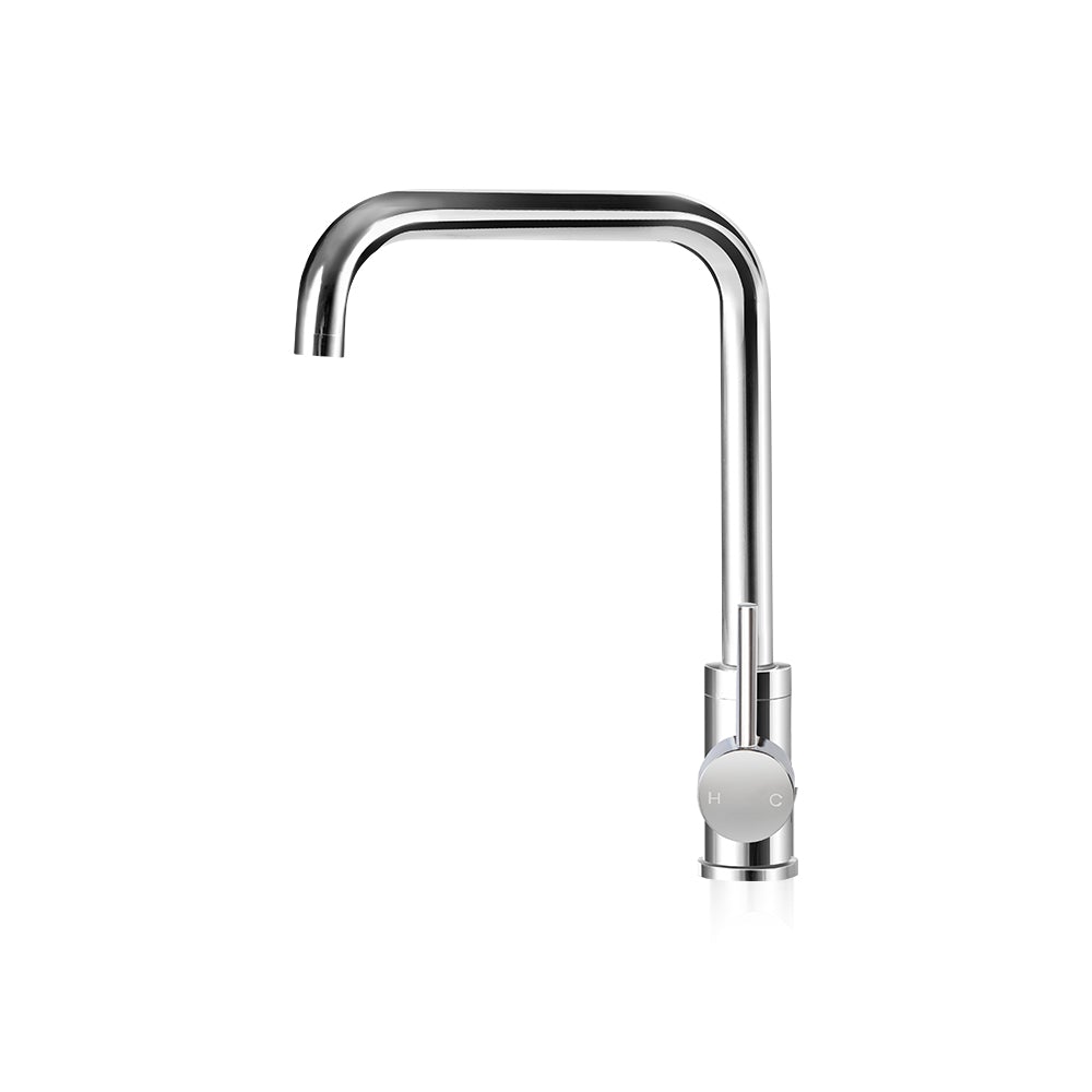 Cefito Mixer Kitchen Faucet Tap in polished chrome with a swivel spout, showcasing its modern design and high-quality materials.