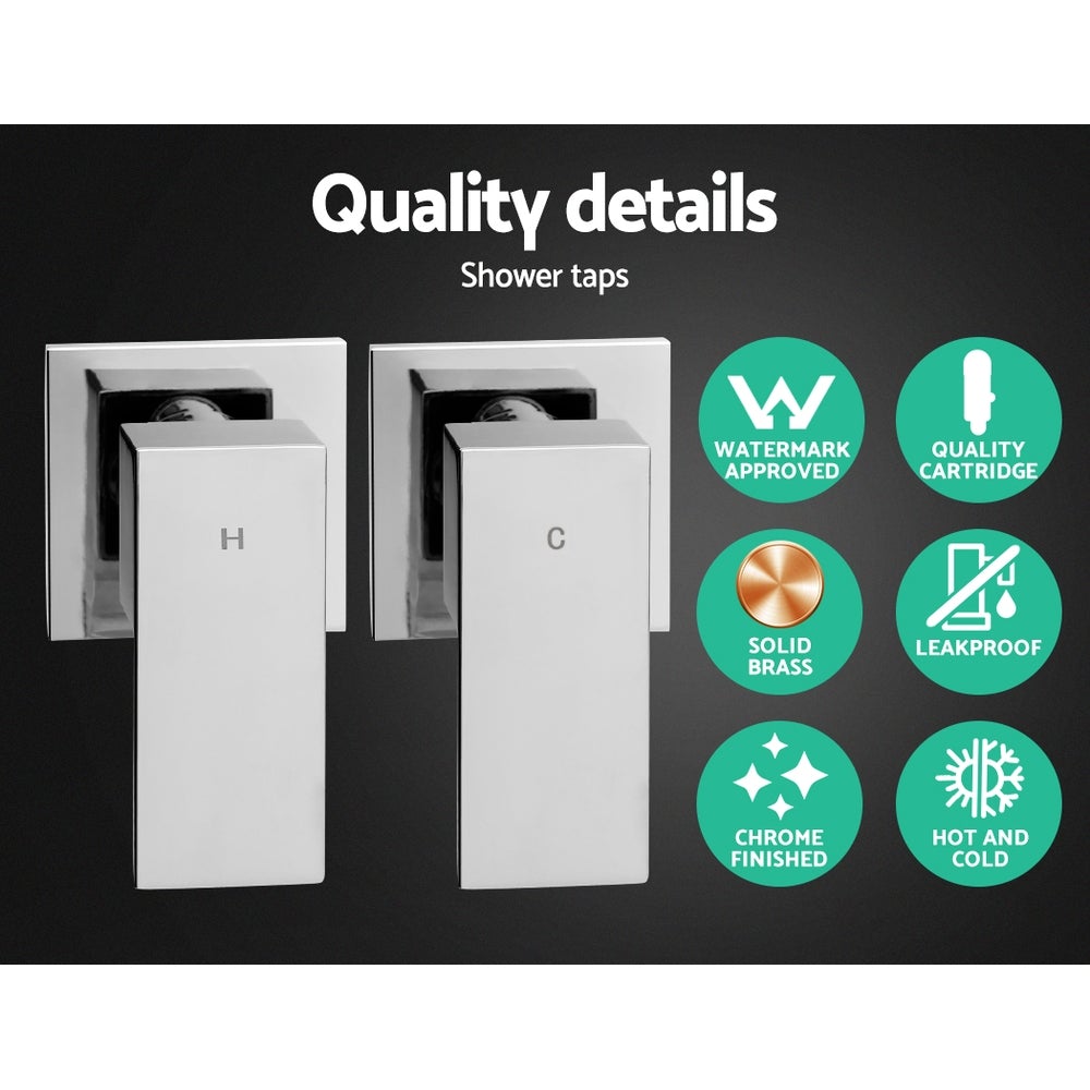 Cefito WELS 10'' Rain Shower Head with chrome finish and solid brass construction, showcasing overhead and handheld options.