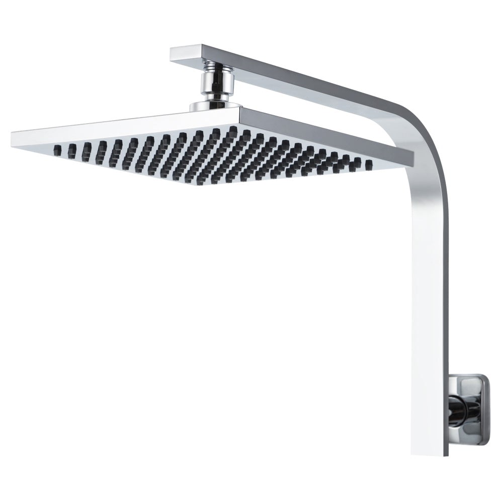 Cefito WELS 8'' Rain Shower Head Set featuring a square design, premium chrome finish, and solid brass construction, ideal for high-pressure showers.