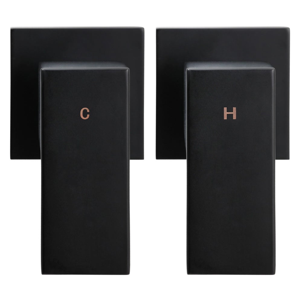 Cefito WELS 8'' Rain Shower Head Taps in matte black finish, showcasing the elegant design and solid brass construction.