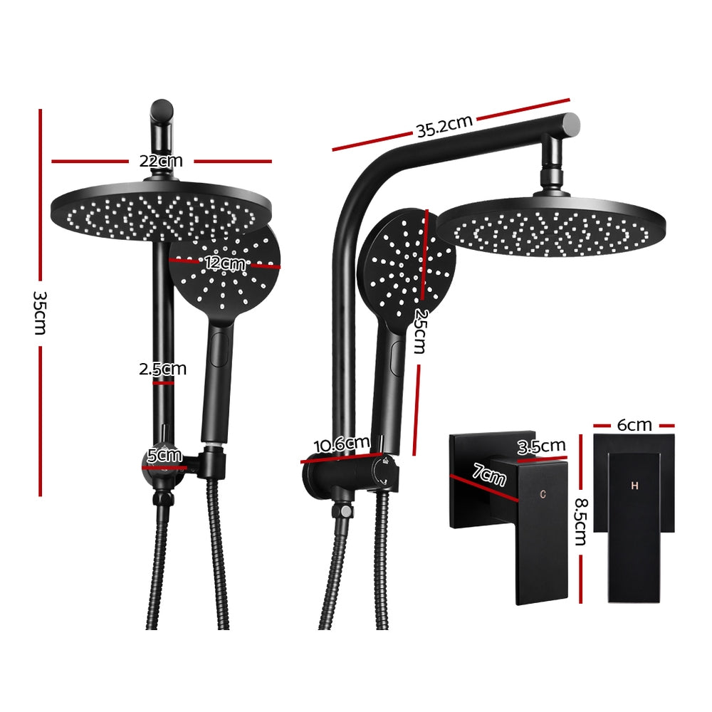 Cefito WELS 9'' Rain Shower Head with handheld option, showcasing premium chrome finish and solid brass construction.