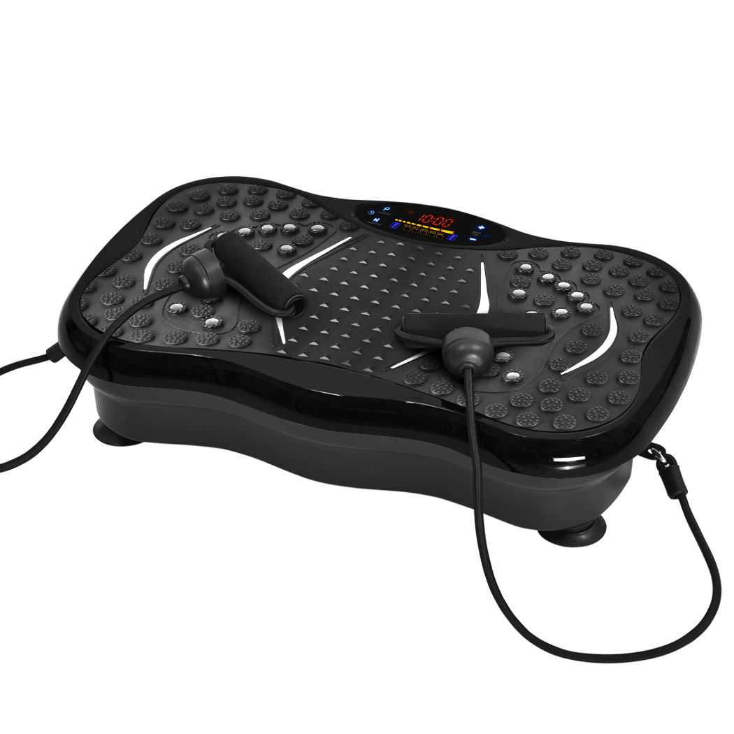 Centra Vibration Machine with non-slip platform and resistance bands, designed for effective workouts and weight loss.