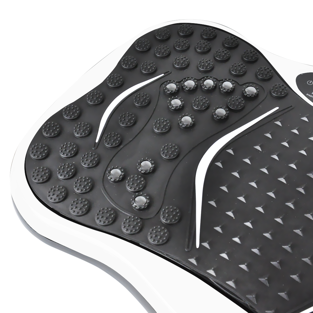 Centra Vibration Machine featuring a non-slip platform, resistance bands, and LED display, designed for effective workouts and weight loss.