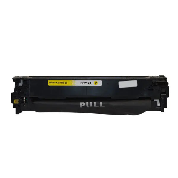 CF212A #131A Premium Generic Yellow Toner Cartridge with vibrant yellow color and packaging.
