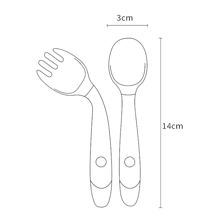 Children Eating Training Tableware featuring a bendable silicone soft spoon and fork, designed for safe and easy feeding for babies.