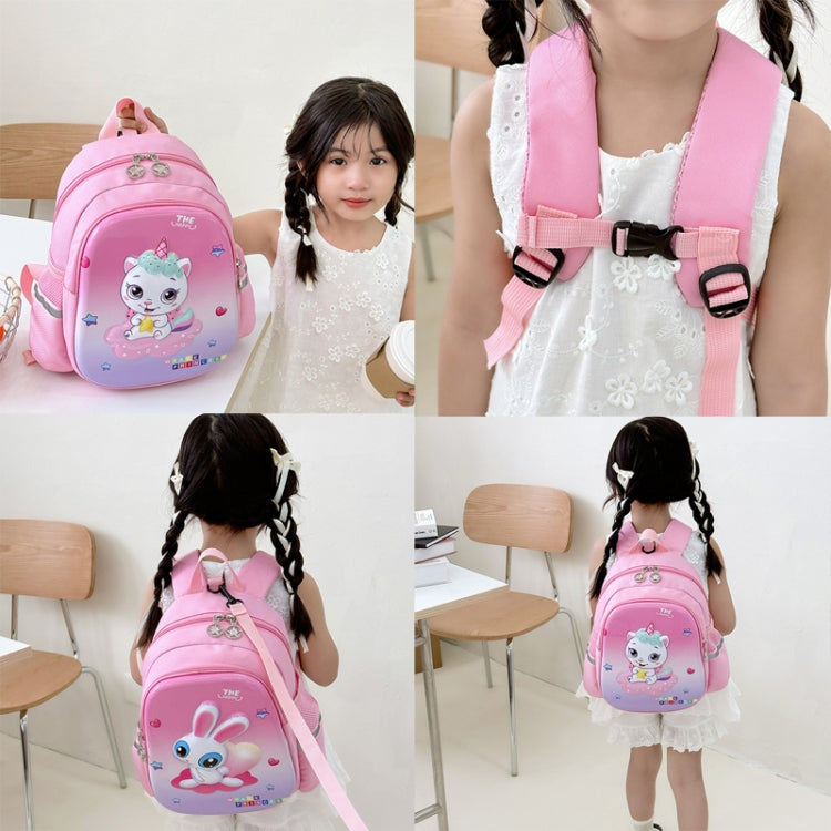Children Kindergarten School Bag featuring a cute cartoon design, durable hard shell, and adjustable shoulder straps for comfort.