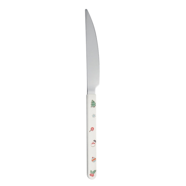 Christmas Cartoon Cutlery set featuring cute clip handles, made of stainless steel, ideal for festive dining.
