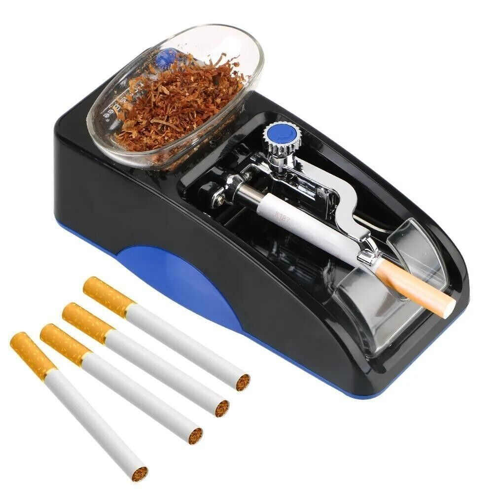 Automatic Electric Rolling Roller Tobacco Injector with stainless steel and PP material, designed for DIY cigarette making.