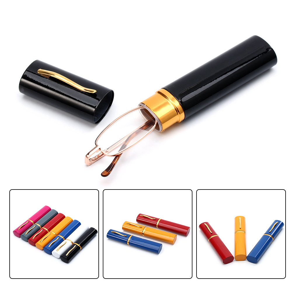 Classic HD Spring Compact Reading Glasses with a slim design, featuring a high-quality metal frame and anti-blue light lenses.