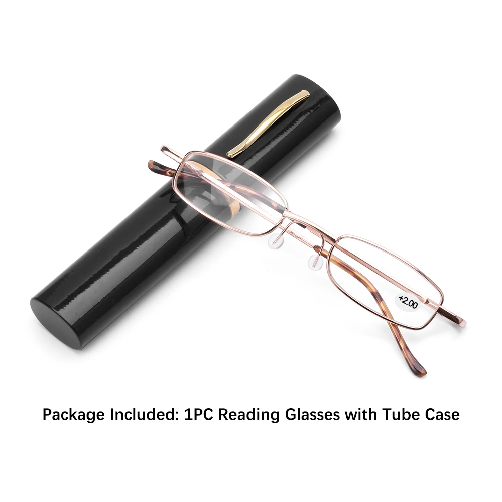 Classic HD Spring Compact Reading Glasses with a slim design, featuring a high-quality metal frame and anti-blue light lenses.