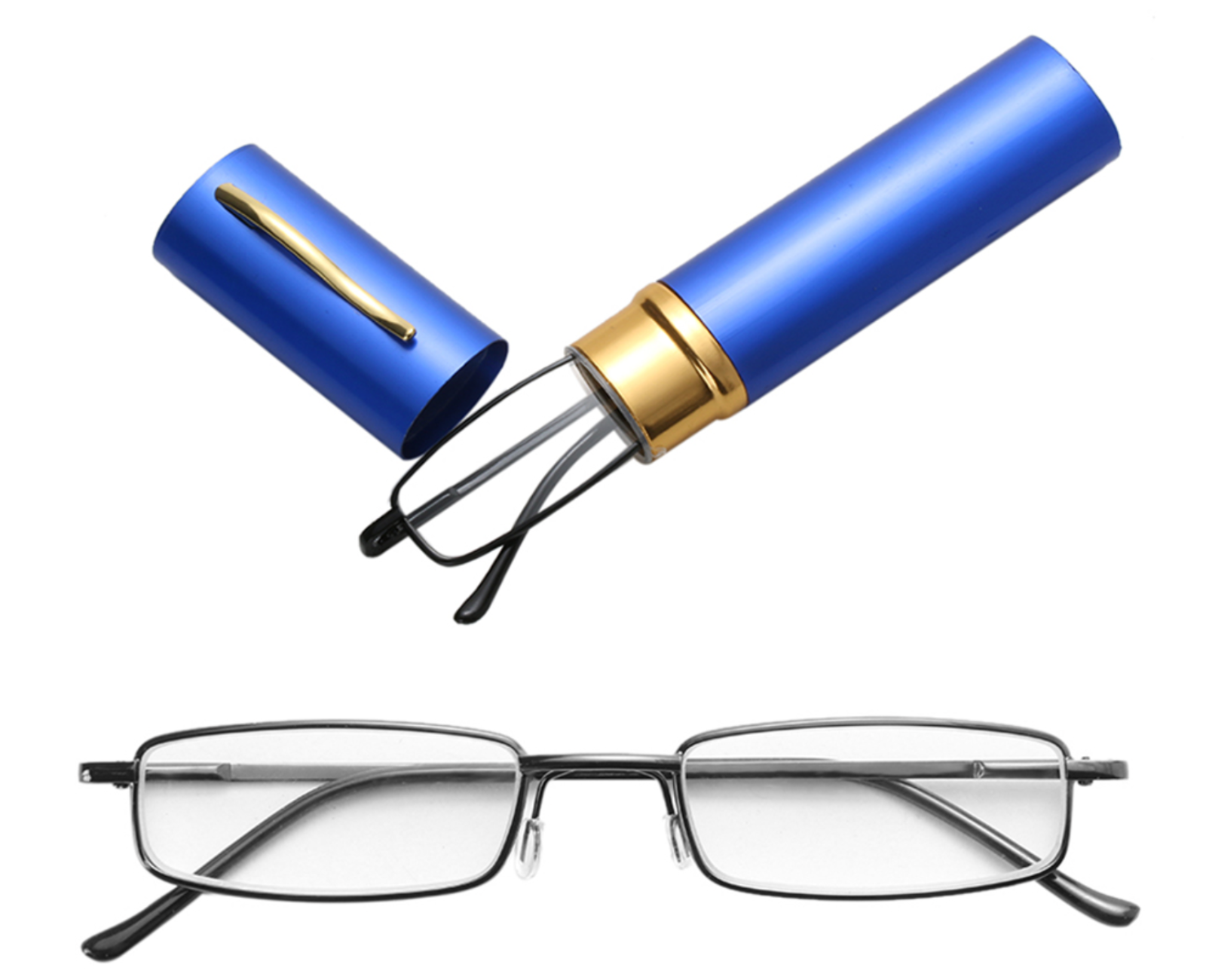 Classic HD Spring Compact Reading Glasses with a slim design, featuring a high-quality metal frame and anti-blue light lenses.