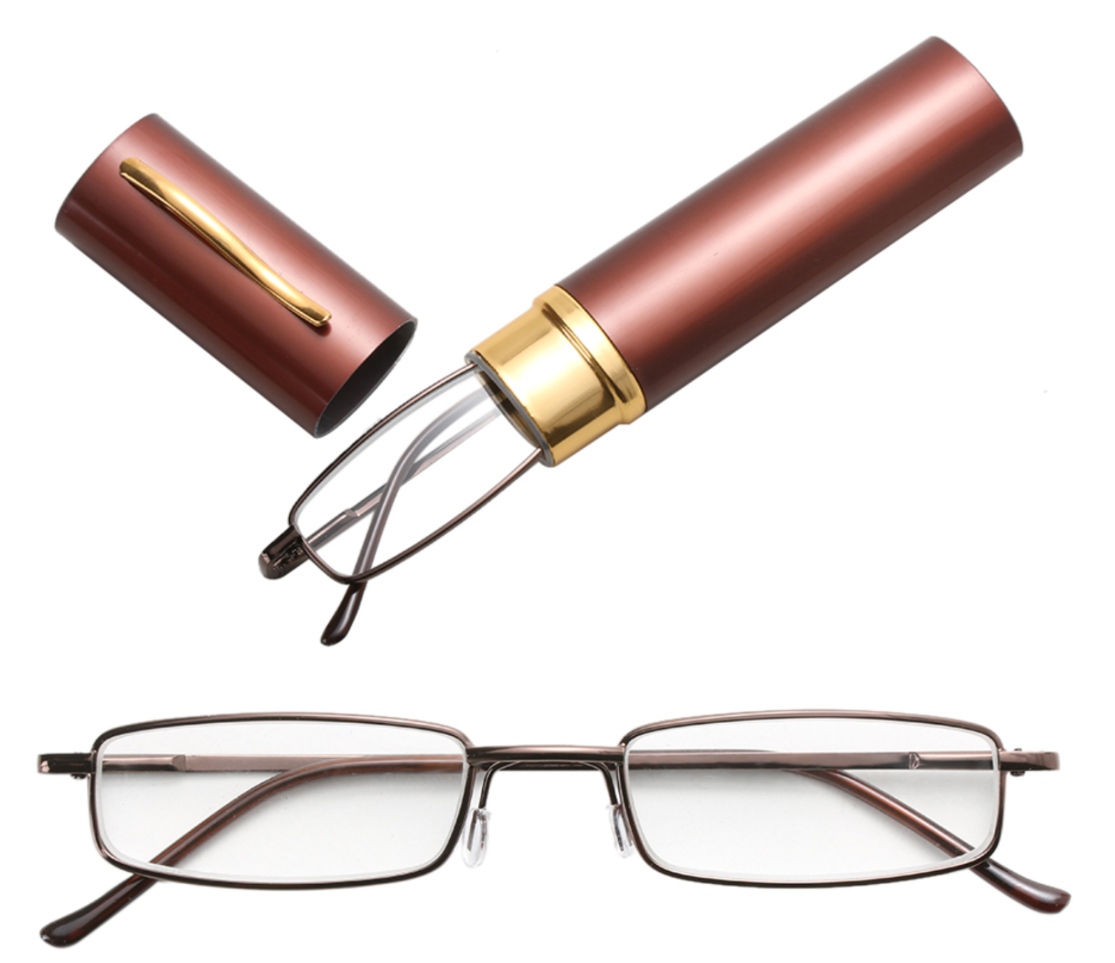 Classic HD Spring Compact Reading Glasses with a slim design, featuring a high-quality metal frame and anti-blue light lenses.