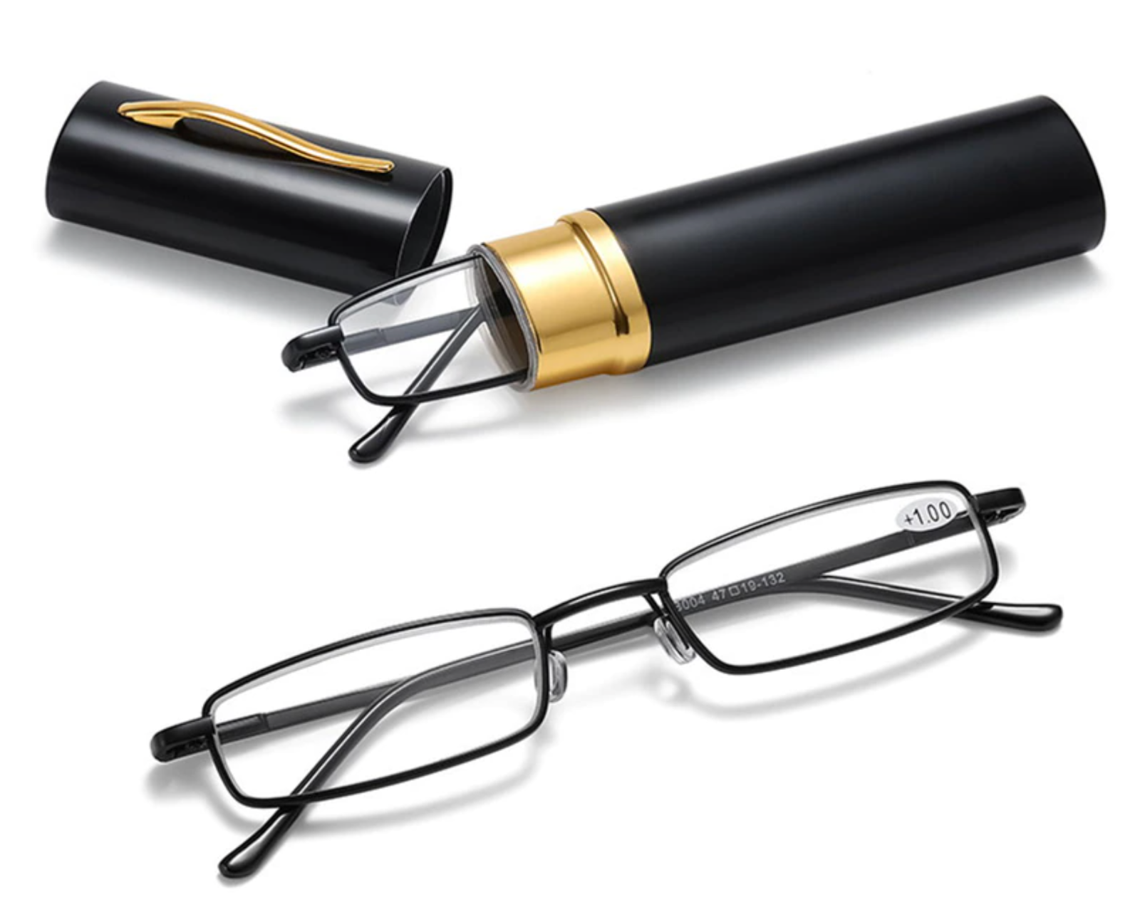 Classic HD Spring Compact Reading Glasses with a slim design, featuring a high-quality metal frame and anti-blue light lenses.