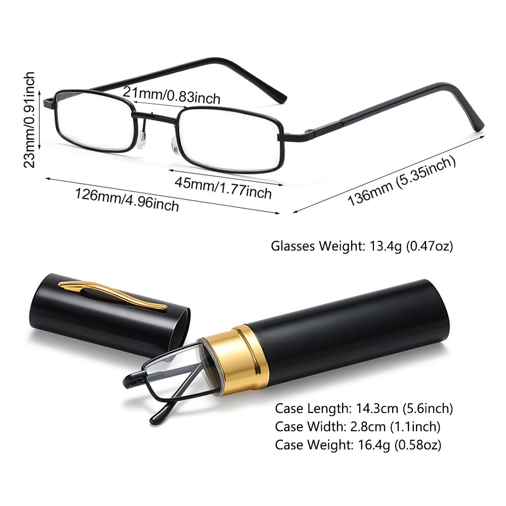 Classic HD Spring Compact Reading Glasses with a slim design, featuring a high-quality metal frame and anti-blue light lenses.