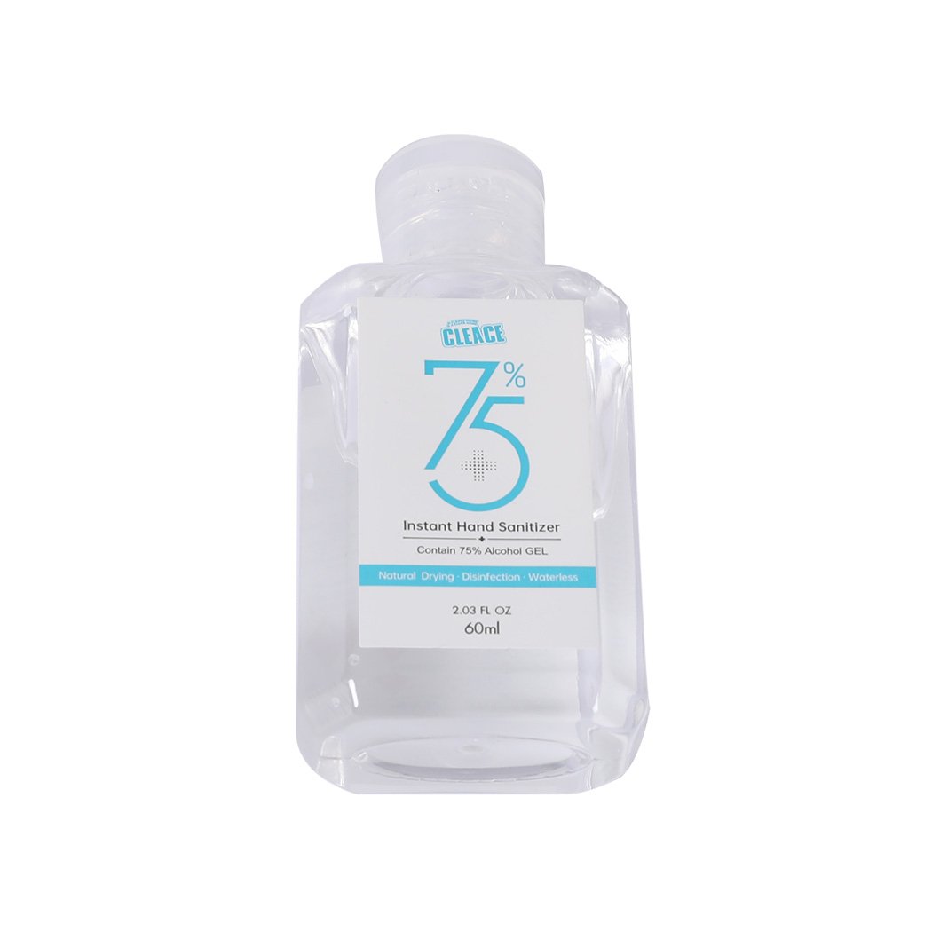 Cleace 4x Hand Sanitiser Gel 60ML bottles with 75% alcohol, effective for killing germs and moisturizing hands.