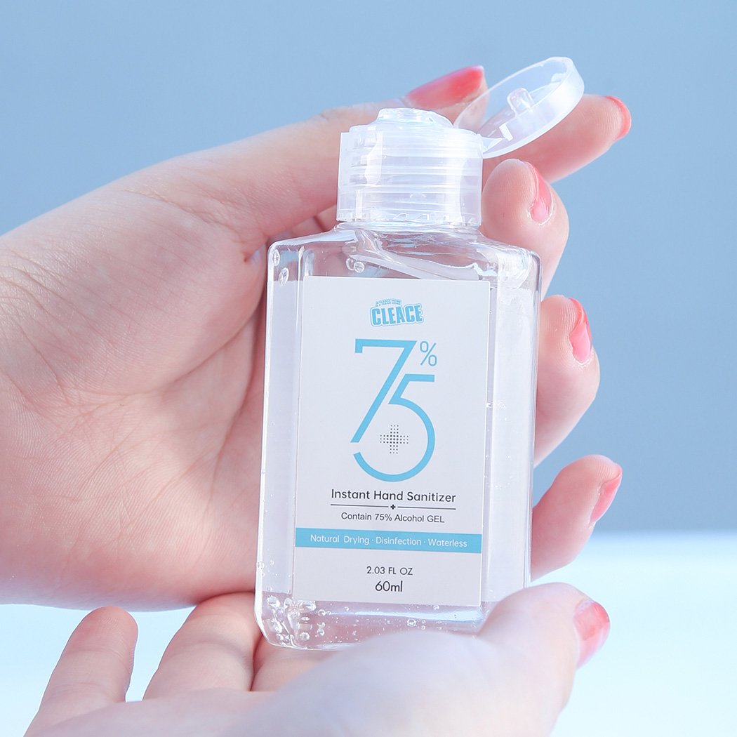 Cleace 4x Hand Sanitiser Gel 60ML bottles with 75% alcohol, effective for killing germs and moisturizing hands.