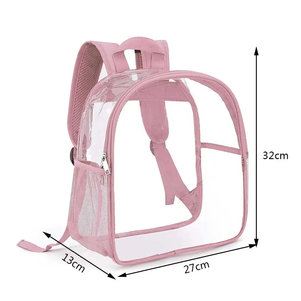 Clear Backpack Stadium Approved Transparent Mini Backpack showcasing its stylish design and multiple pockets for organization.