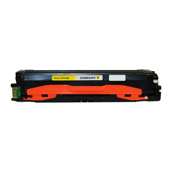 CLT-C504Y Premium Generic Yellow Toner cartridge, showcasing its vibrant yellow color and premium quality design.